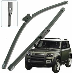 Дворники Land Rover Defender (2) 90 / Ленд Ровер Дефендер 3 дв. 2019 / 2020 / 2021 / 2022 Щетки стеклоочистителя бескаркасные автомобильные LYNXauto 550мм-550мм к-т 2шт.