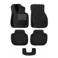 Коврики текстильные 3D Euromat для BMW X1 F48 (2015-2022) / X2 F39 / Евромат 3Д для БМВ Х1 Ф48 / Х2 Ф39, с полиуретановым подпятником, черные