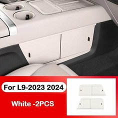 Для Lixiang L6 L7 L8 L9 2023 2024 2025 автомобильная перегородка для хранения конфиденциальности под центральным управлением ящик для хранения органайзер автоаксессуары, For L9-White-2PCS нет