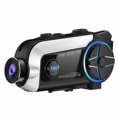 Fodsports FX30C PRO Мотоциклетный домофон с камерой, гарнитуры для шлема, Bluetooth-домофоны, 1080P DVR, камера, Wi-Fi-рекордер, наушники