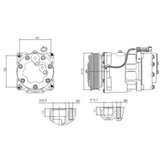 Компрессор кондиционера LUZAR LCAC 0303, 280 мм
