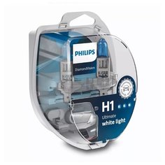 Лампа автомобильная галогенная Philips DiamondVision 12258DVS2 H1 (P14.5s) 12V 55W H1 5000K 2 шт.