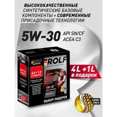 Синтетическое моторное масло ROLF GT 5W-30 SN/CF (4+1), 5 л
