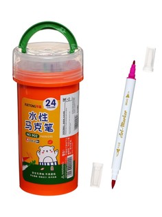 Фломастеры 24 цвета мягкая кисть в тубусе No Brand