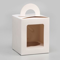 Коробка для 1 капкейка, белая, 9.2×9.2×11.1 см Upak Land