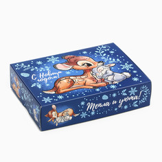 Коробка новогодняя подарочная, 21 х 15 х 5 см, бэмби Disney