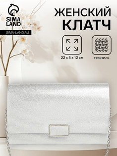 Сумка женская на магните, цвет серебряный No Brand