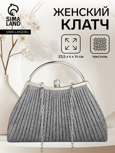 Сумка женская на фермуаре, цвет серебряный No Brand