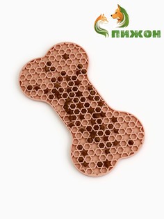 Коврик для лизания на присосках 11 х 20 см, бежевый Пижон