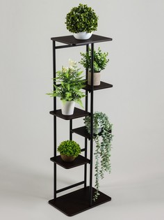 Подставка для цветов greengo, 6 полок, 36×23×106 см, напольная, каркас металл, полки мдф, черная