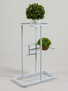 Подставка для цветов greengo, 3 полки, 43×22×57 см, напольная, металл, белая