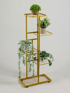 Подставка для цветов greengo, 5 полок, 44×22×95 см, напольная, металл, цвет золотой