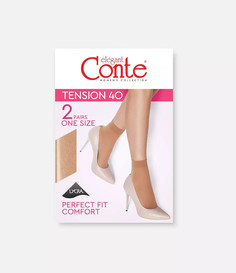 Носки ж. п/а Tension 40d (2 пары) Lycra кор. Conte