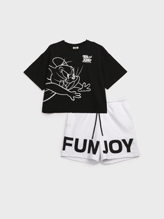 Комплект трикотажный фуфайка футболка шорты Playtoday