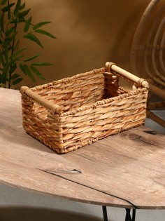 Корзина плетеная, 36×21×15 см, водный гиацинт No Brand