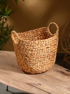 Корзина плетеная, 42×28×40 см, водный гиацинт No Brand