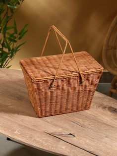 Корзина для пикника, 33×20×22 см, ротанг No Brand