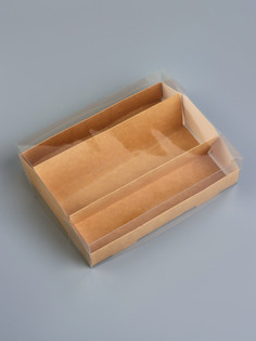 Кондитерская коробка складная под 3 эклеров, белая,16×13.5×7 см Upak Land