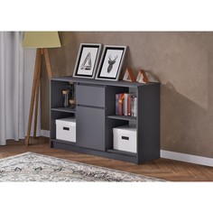 Тумба под тв мадера, 1204х404х770,серый графит No Brand