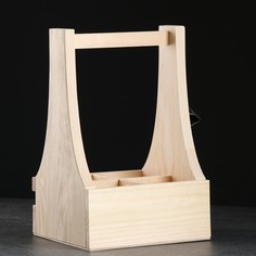 Ящик для пива 19×18×30 см с открывашкой, под 4 бутылки, деревянный Дарим красиво