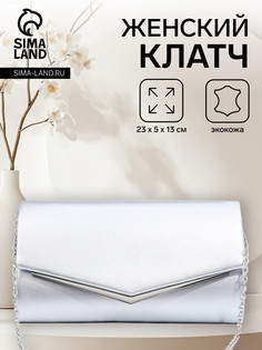 Сумка-клатч на магните, цвет серебряный No Brand