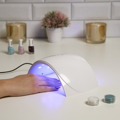 Лампа для гель-лака luazon luf-20, uv/led, 24 вт, 15 диодов, таймер 30/60 с, usb, белая