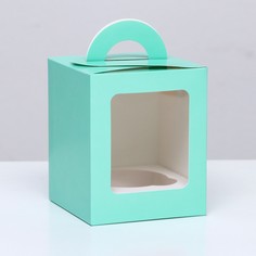 Коробка для 1 капкейка, зеледляя, 9.2×9.2×11.1 см Upak Land