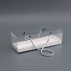 Коробка под рулет, белая 22,5 х 7,8 х 7,8 см. кондитерская упаковка No Brand