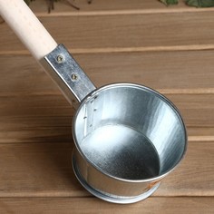 Ковш-черпак для бани из оцинкованной стали, 0.35л, 60 см, с деревянной ручкой Добропаровъ