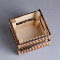 Кашпо деревянное 12×11×9 см Дарим красиво