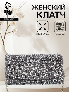 Сумка женская на магните, цвет серебряный No Brand