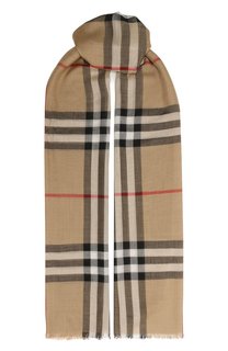 Палантин из шерсти и шелка Burberry