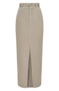 Юбка из хлопка и льна Brunello Cucinelli