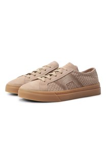 Замшевые кеды Double Buckle Santoni