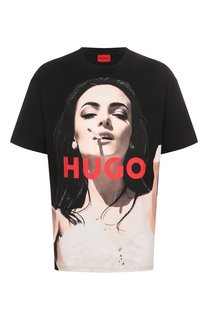 Хлопковая футболка HUGO