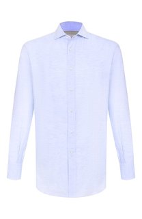 Рубашка из хлопка и льна Brunello Cucinelli