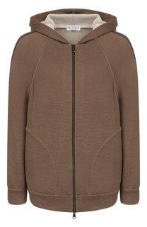 Толстовка из хлопка и шелка Brunello Cucinelli