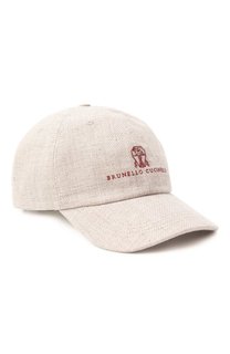 Бейсболка изо льна и шерсти Brunello Cucinelli