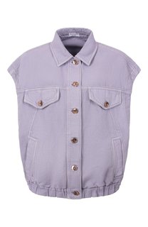 Жилет из хлопка и льна Brunello Cucinelli