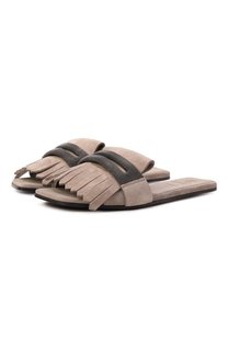 Замшевые шлепанцы Brunello Cucinelli