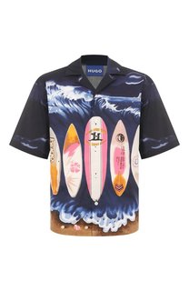 Хлопковая рубашка HUGO Blue