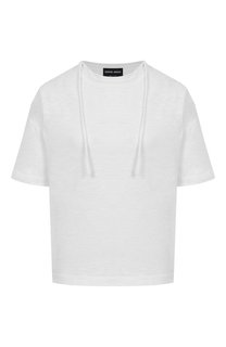Футболка изо льня и хлопка Giorgio Armani