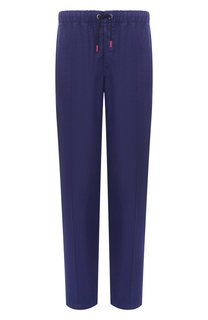 Брюки изо льна и хлопка Kiton