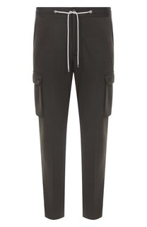 Брюки-карго из шерсти и хлопка Corneliani