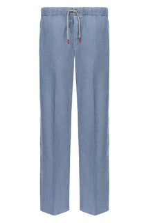Брюки изо льна и хлопка Kiton