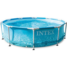 Каркасный бассейн Intex 28208 Metal Frame 305x76 см Beachside 4485 л, фил.-насос 1250 л/ч