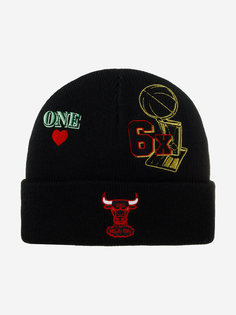 Шапка с отворотом MITCHELL NESS KTCFSH21011-CBUBLCK Chicago Bulls NBA (черный), Черный Mitchell&Ness