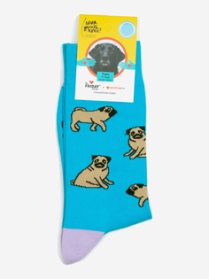 Носки с рисунками St.Friday Socks, Мопсы, Голубой