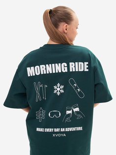 Футболка женская Morning Ride XVOYA темно-зеленая, Зеленый