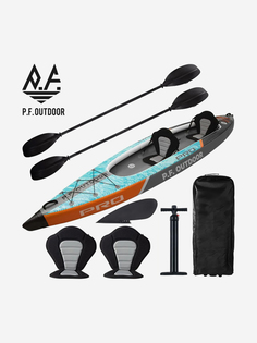 Каяк надувной двухместный P.F. Outdoor Tandem UV 430х90х40см, Серый Dama